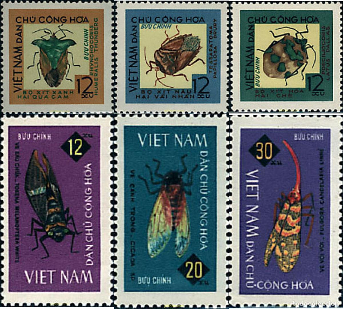 Sellos: 37690 MNH VIETNAM DEL NORTE 1965 INSECTOS