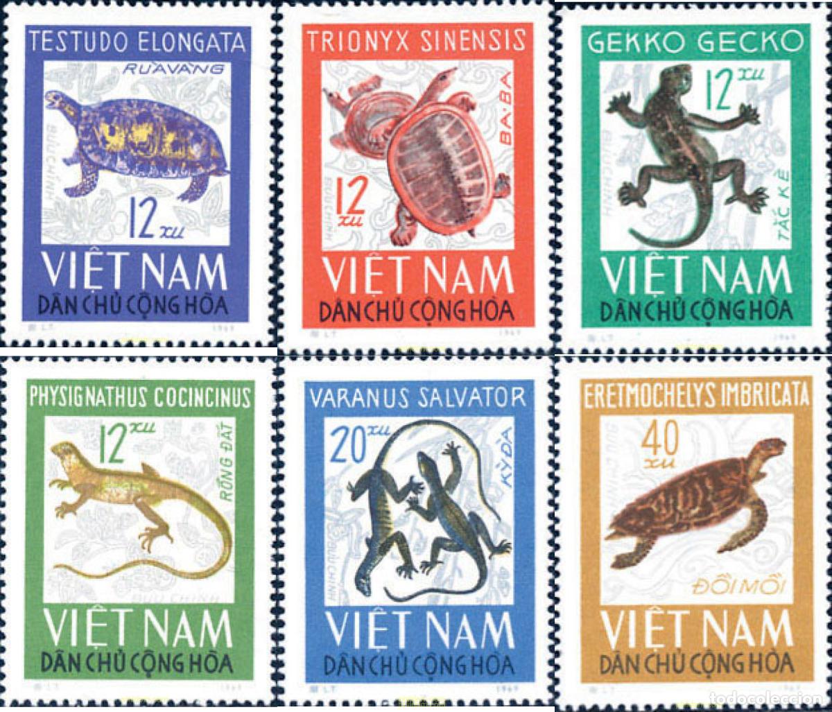 Timbres: 37692 MNH VIETNAM DEL NORTE 1966 REPTILES