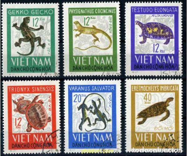 Timbres: 207237 USED VIETNAM DEL NORTE 1966 REPTILES