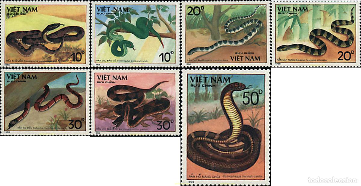 Timbres: 88997 MNH VIETNAM 1989 SERPIENTES
