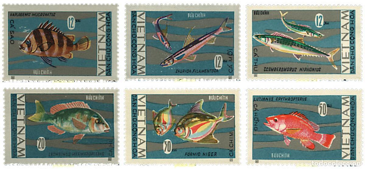 Sellos: 37698 MNH VIETNAM DEL NORTE 1967 PECES