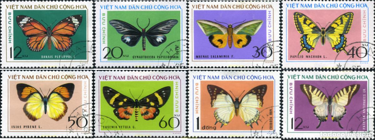 Sellos: 233892 USED VIETNAM DEL NORTE 1976 MARIPOSAS