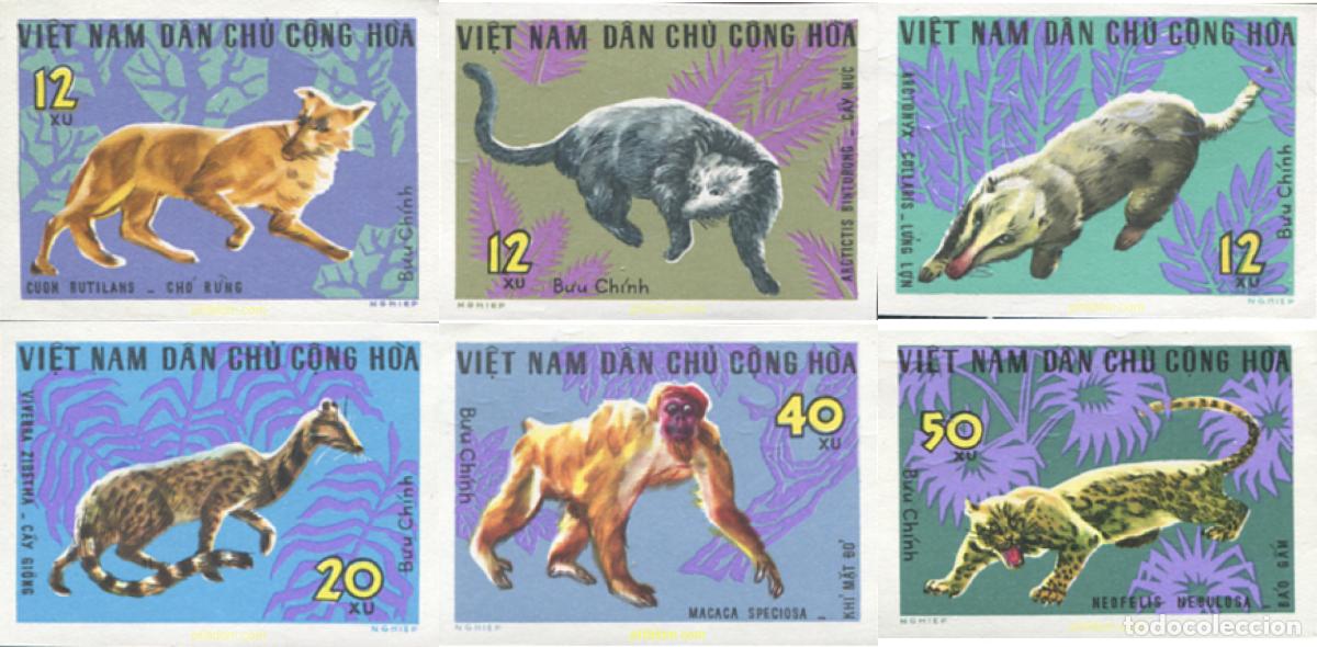 Briefmarken: 18703 MNH VIETNAM DEL NORTE 1967 FAUNA SALVAJE