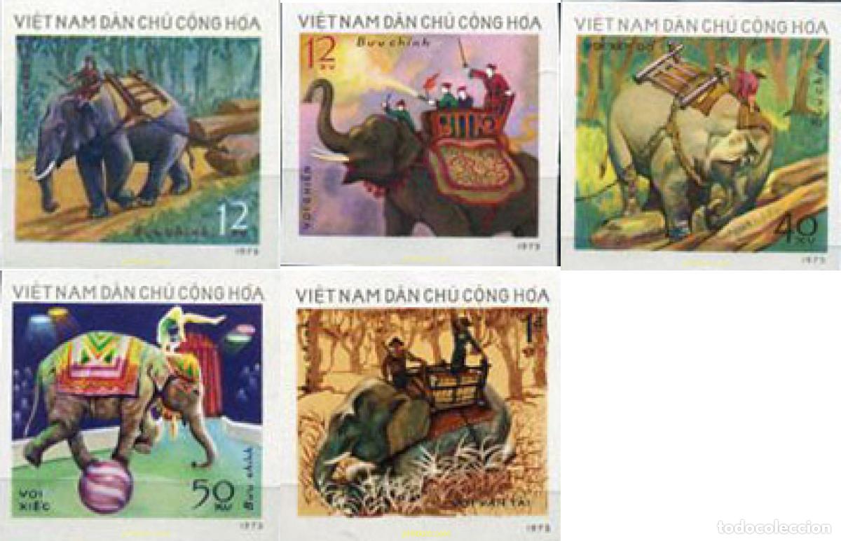 Sellos: 18712 MNH VIETNAM DEL NORTE 1974 ELEFANTES
