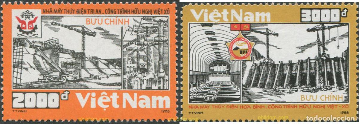 Sellos: 42838 MNH VIETNAM 1988 PROYECTO INDUSTRIAL SOVIETICO-VIETNAMITA