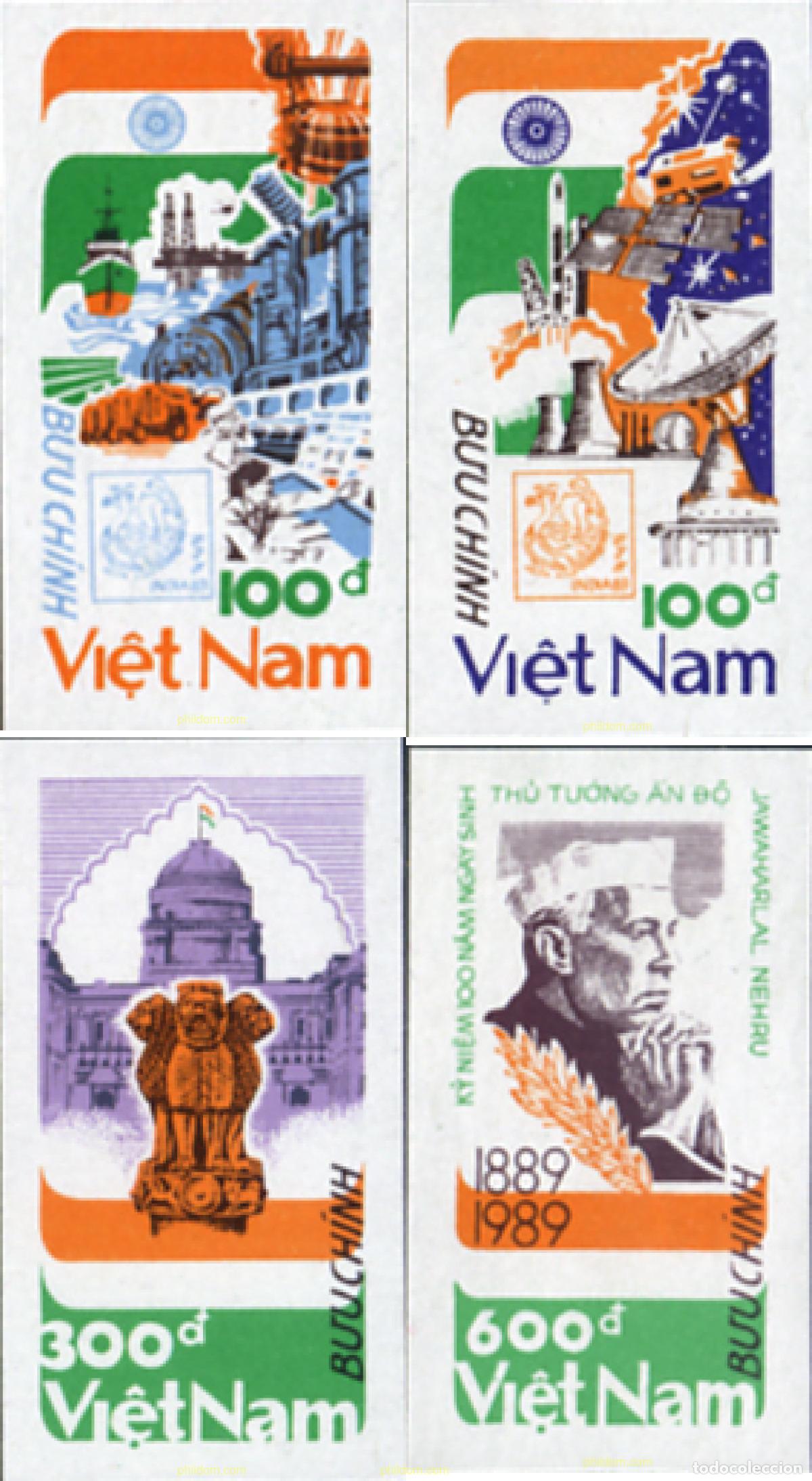 Sellos: 367453 MNH VIETNAM 1989 INDIA 89. EXPOSICION FILATELICA INTERNACIONAL