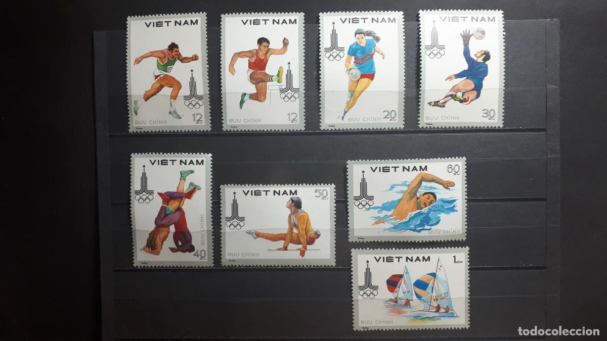 Sellos: VIETNAM. OLIMPIADAS. A&Ntilde;O 1980.**. YVERT 229/36