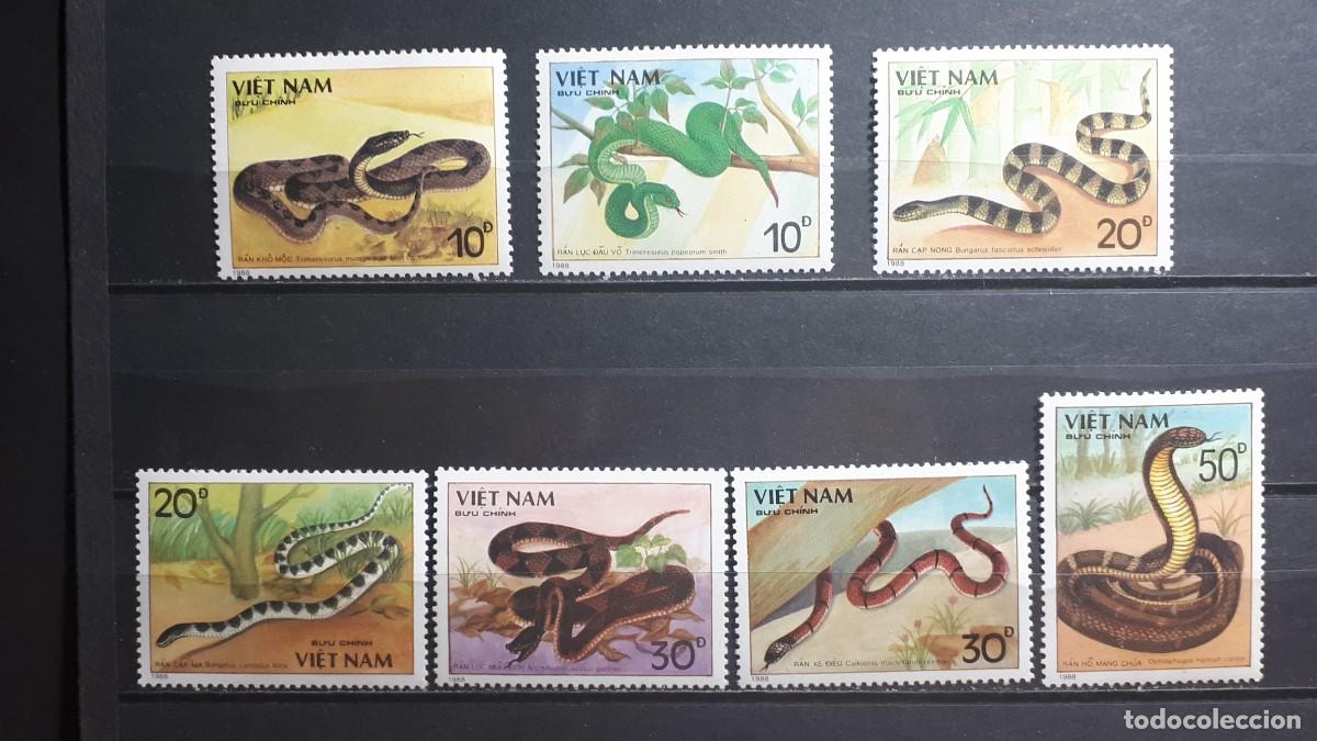 Sellos: VIETNAM. FAUNA. A&Ntilde;O 1988.**. YVERT 897/903