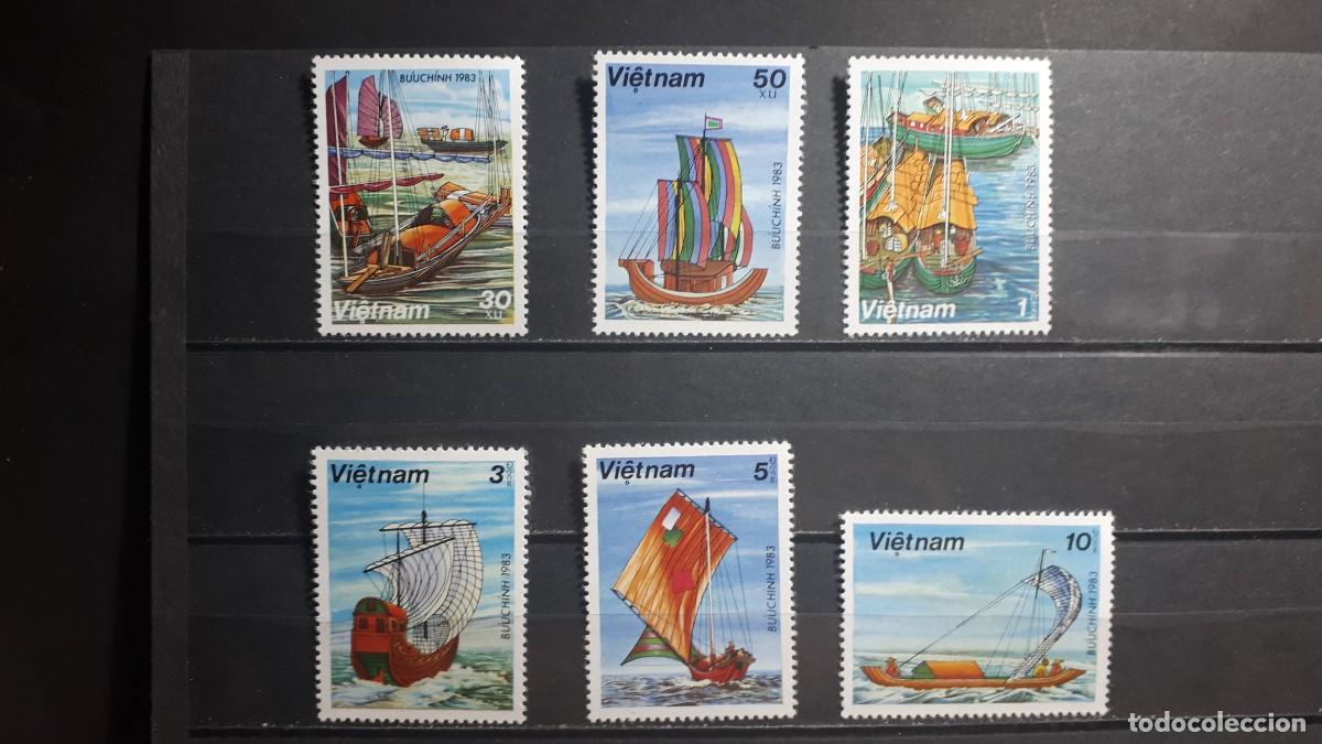 Sellos: VIETNAM. BARCOS. A&Ntilde;O 1983.**. YVERT 381/6