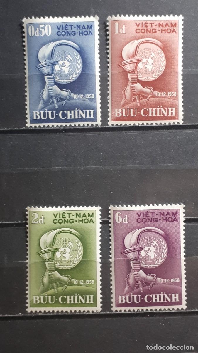 Sellos: VIETNAM DEL SUR. A&Ntilde;O 1958. **. YVERT 98/101