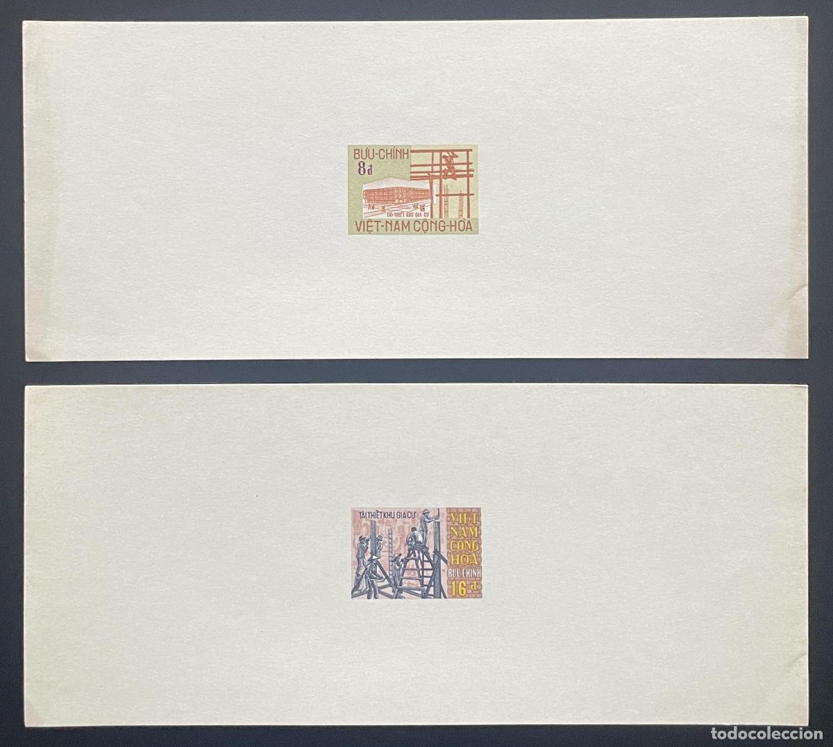 Sellos: Vietnam South 1970 YT 382 383 casa de reconstrucci&oacute;n prueba lujo