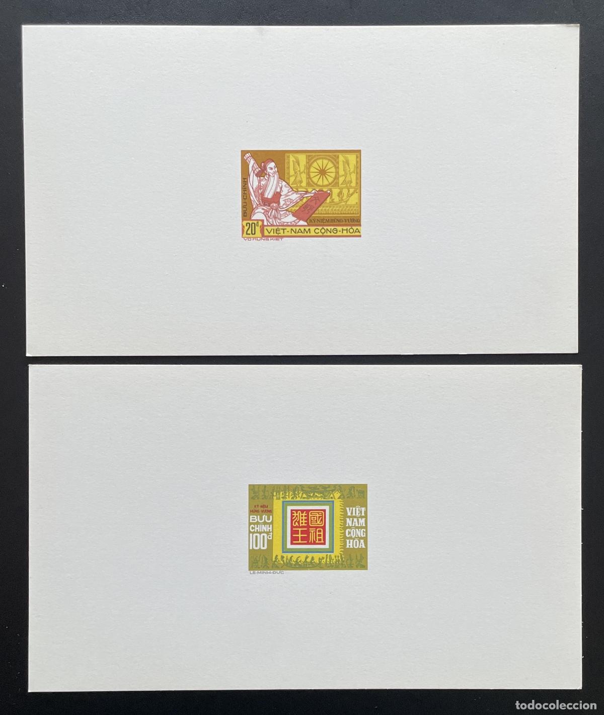Sellos: Vietnam South 1974 YT 482 483 evento de lujo H&ugrave;ng Vơng Kings fundadores