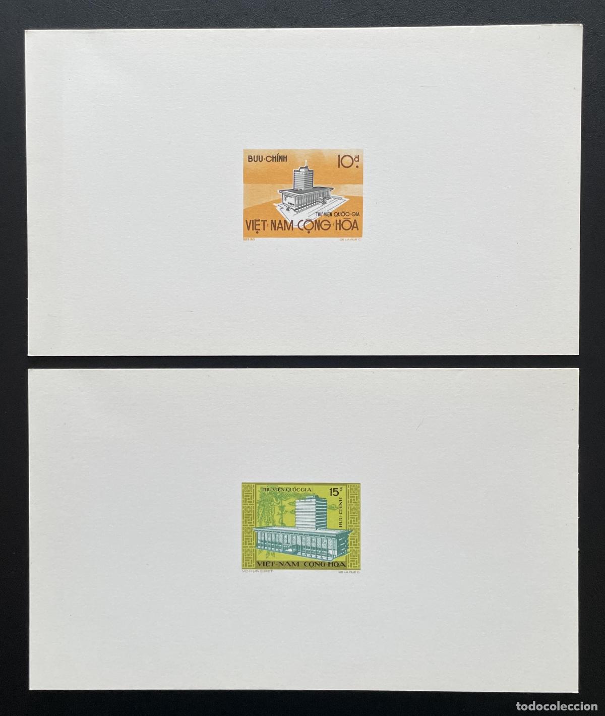 Sellos: Vietnam South 1974 YT 484 485 biblioteca nacional a prueba de lujo