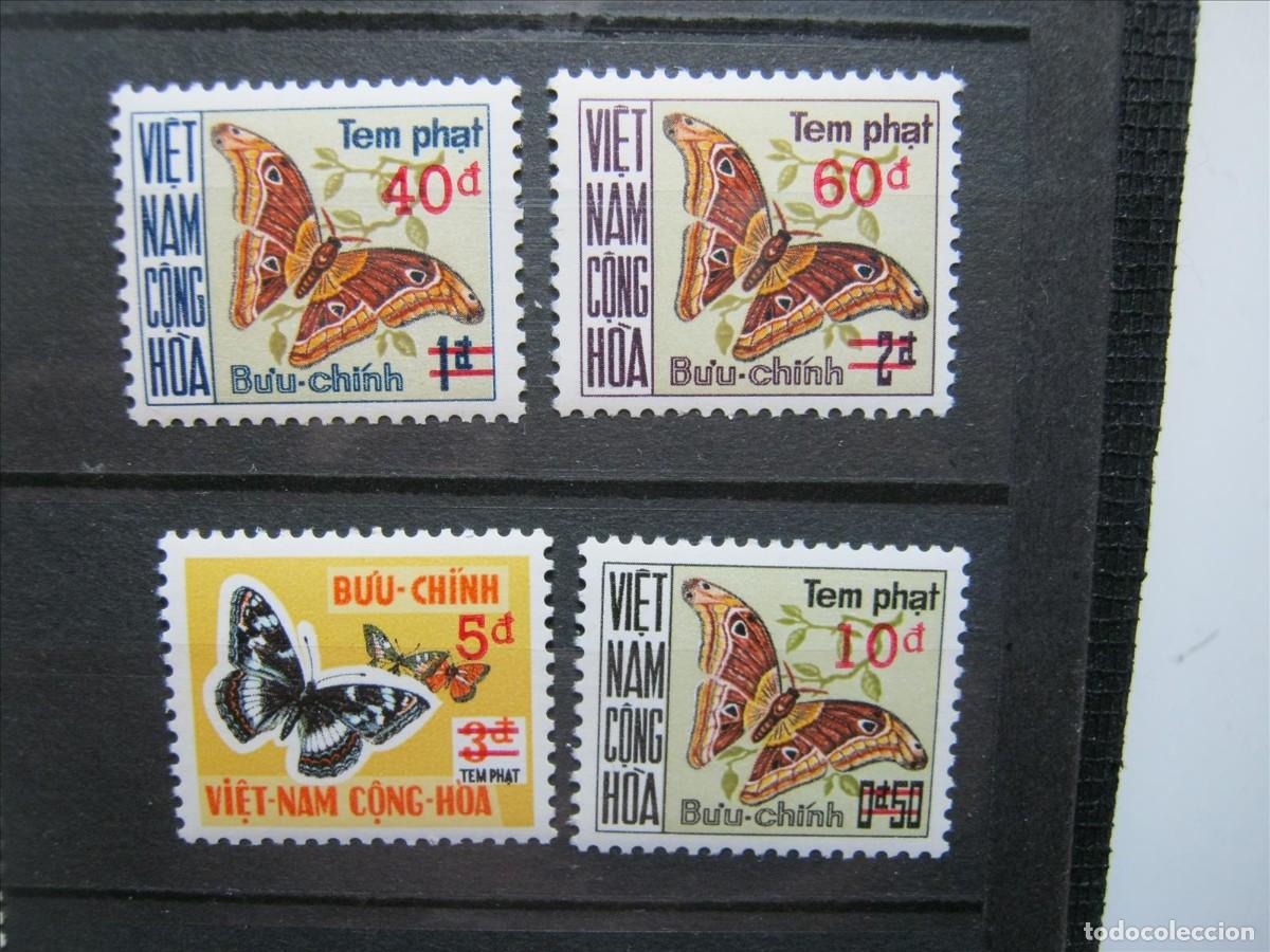 Francobolli: VIETNAM MARIPOSAS TASAS SERIE DE 1974 MNH** SIN CHARNELA LUJO.