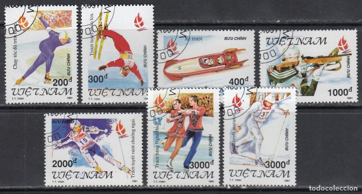 Sellos: VIETNAM 1991 SERIE 7 STAMPS USED MNH JUEGOS OLIMPICOS DE INVIERNO WINTER OLYMPIC GAMES DEPORTES