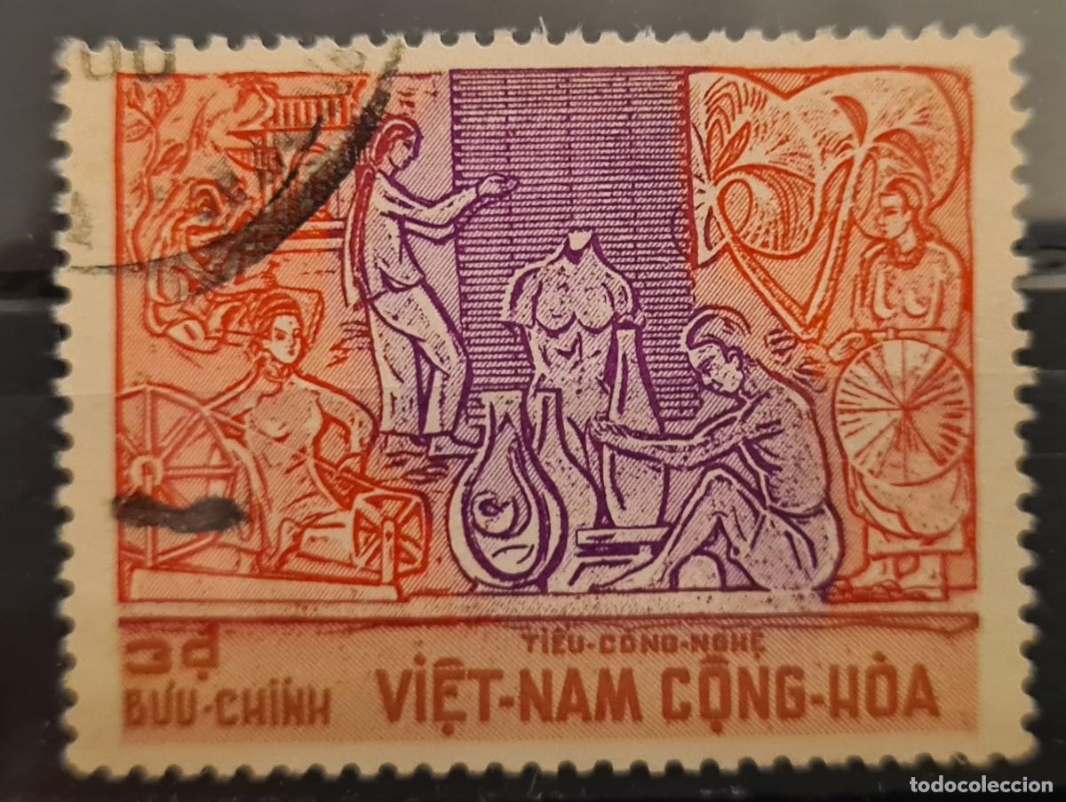 Sellos: Sello usado de Vietnam del sur 1967: artesan&iacute;a