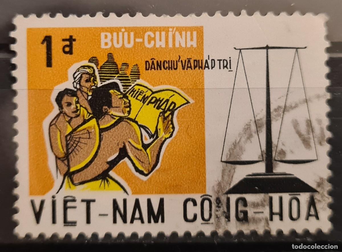 Sellos: Sello usado de Vietnam del sur 1969: democracia constitucional