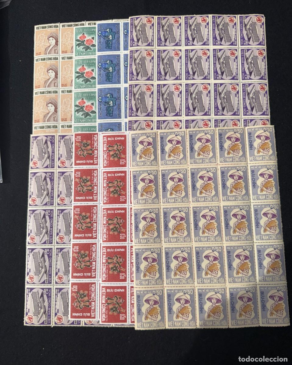 Timbres: 375 SELLOS DE VIET NAM CONG HOA NUEVOS EN BLOQUES DE 25