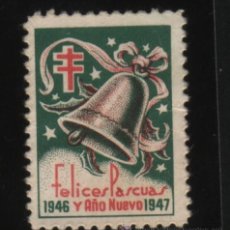 Sellos: S-01832- FELICES PASCUAS Y AÑO NUEVO 1946 - 1947. PRO TUBERCULOSOS. CRUZ DE LORENA.