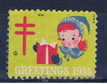 Sellos: greetings 1955 lucha antituberculosis  nueva** - Foto 1