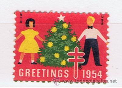 Sellos: greetings 1954 lucha antituberculosis  nueva** - Foto 1