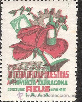 VIÑETA REUS 1948 II FERIA OFICIAL DE MUESTRAS PROVINCIA TARRAGONA (Sellos - Extranjero - Viñetas)