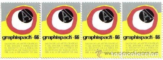 Sellos: VI&Ntilde;ETAS CONMEMORATIVAS DE GRAPHISPACK (1966) - Foto 1