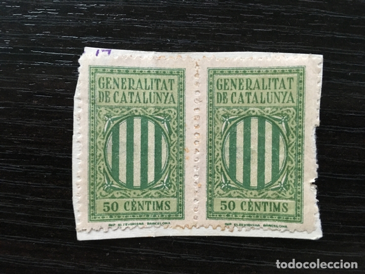 Sellos: Vi&ntilde;eta Generalitat de Catalunya - 50 c&egrave;ntims - Foto 1
