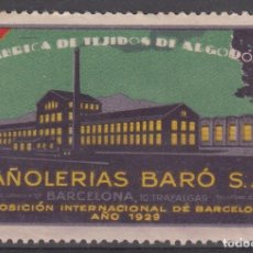 Selos: VIÑETA PAÑOLERIAS BARÓ SA EN BARCELONA. Lote 223964833