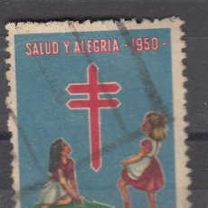 Selos: VIÑETA. COLOMBIA. LIGA ANTITUBERCULOSA COLOMBIANA. SALUD Y ALEGRÍA. 1950 5 CÉNTIMOS.. Lote 292950143