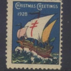 Sellos: S-08309- USA. CHRISTMAS GREETINGS 1928. PRO TUBERCULOSOS. CRUZ DE LORENA.. Lote 396117389