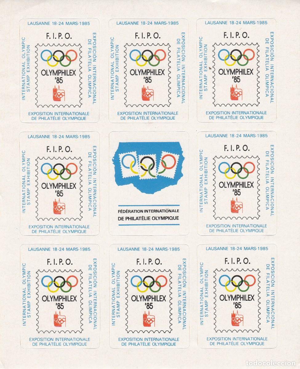 Sellos: HOJA VI&Ntilde;ETAS OLYMPHILEX 85 - Foto 1