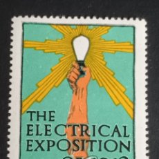 Sellos: VIÑETA DE ESTADOS UNIDOS. NUEVA YORK. EXPOSICIÓN DE ELECTRICIDAD. 1912.