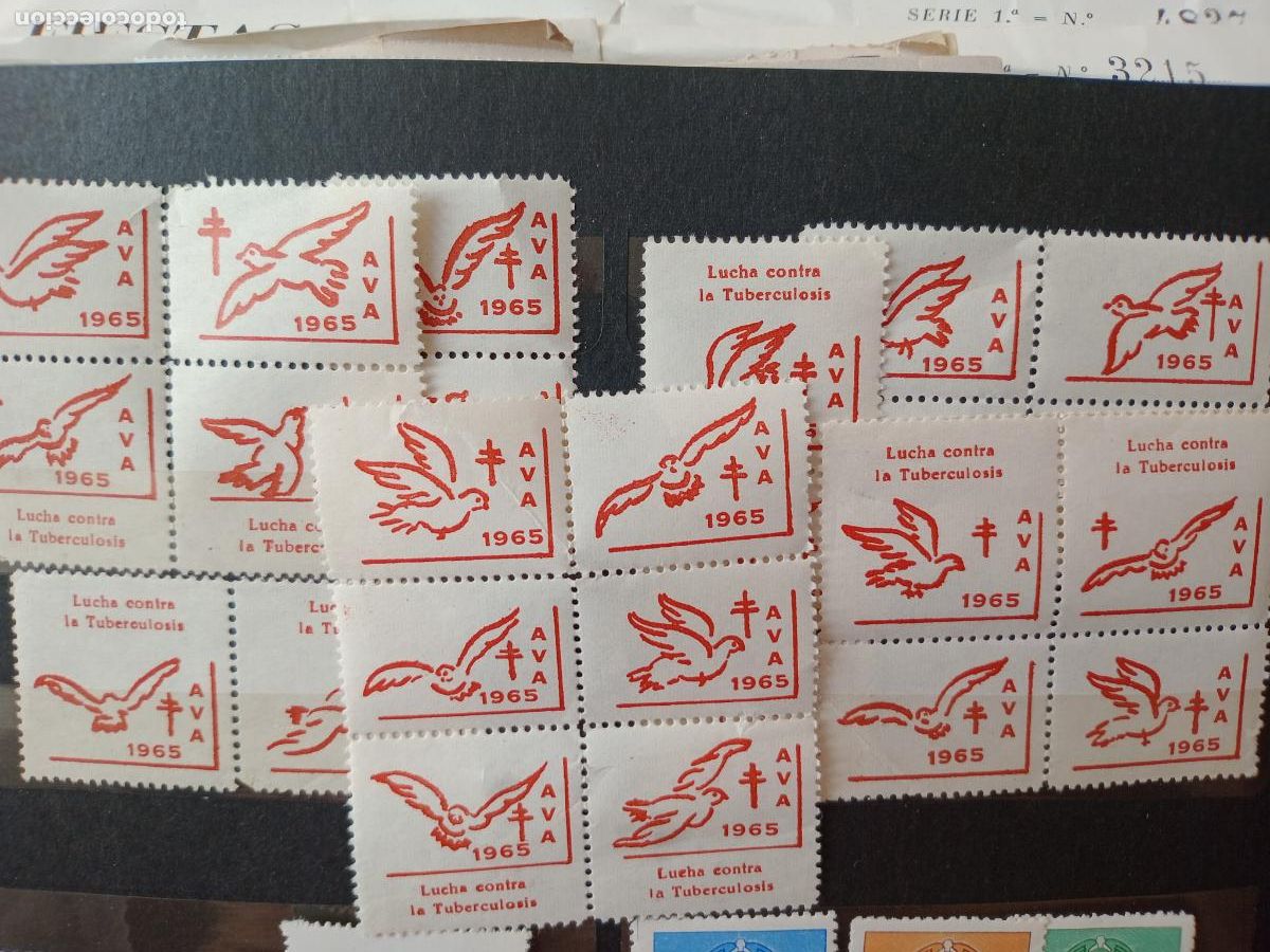 Sellos: Antituberculosis: 25 vi&ntilde;etas AVA 1965 - Foto 1