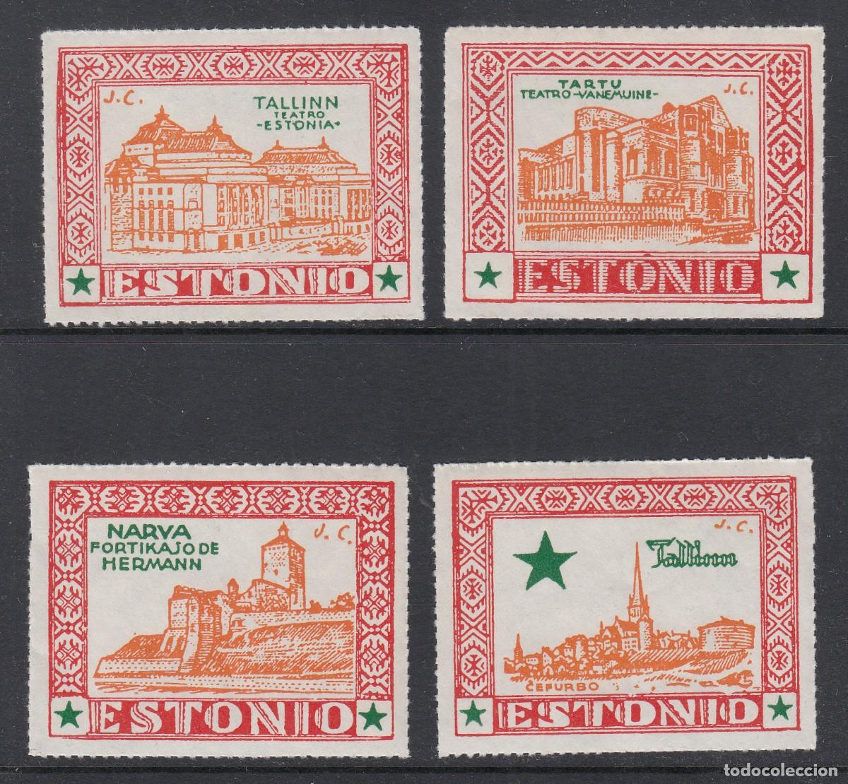 Sellos: ESPERANTO - COLECCI&Oacute;N DE VI&Ntilde;ETAS DE ESTONIA - Foto 1