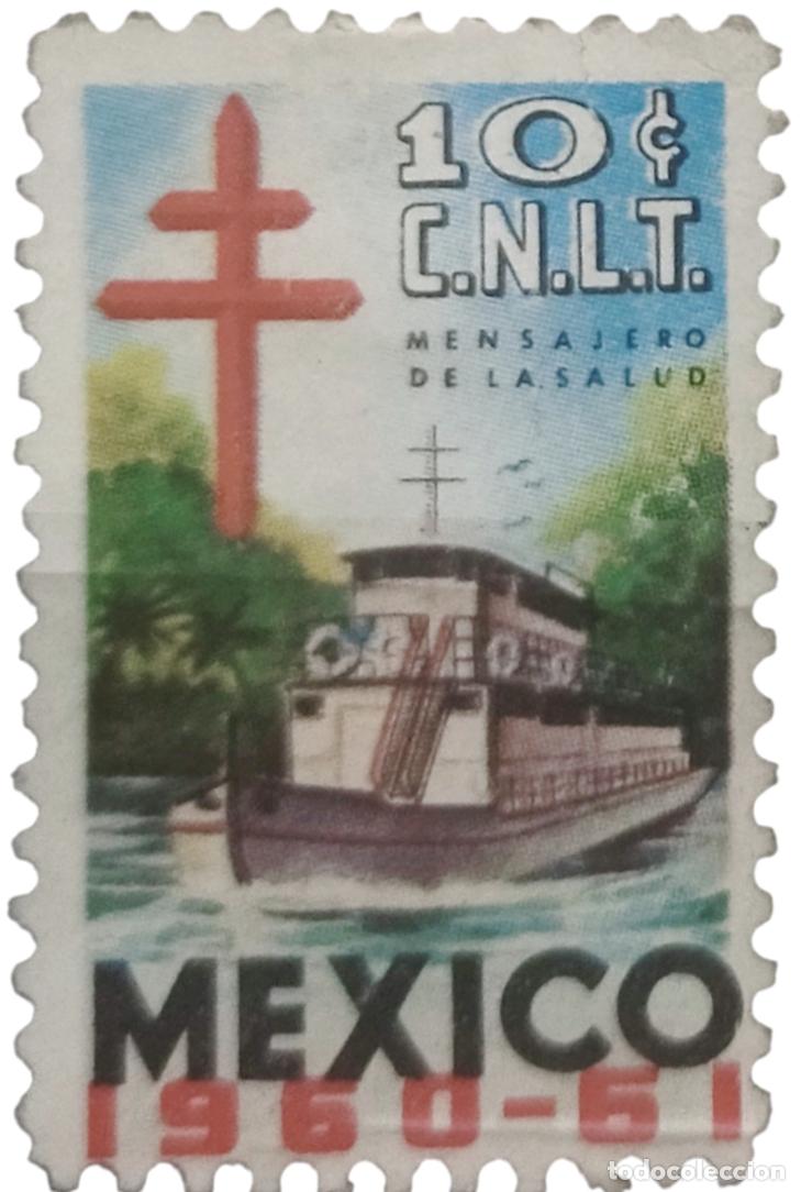 Sellos: MEXICO 1960 VI&Ntilde;ETA ANTITUBERCULOSIS -MENSAJERO DE LA SALUD. USADO.
