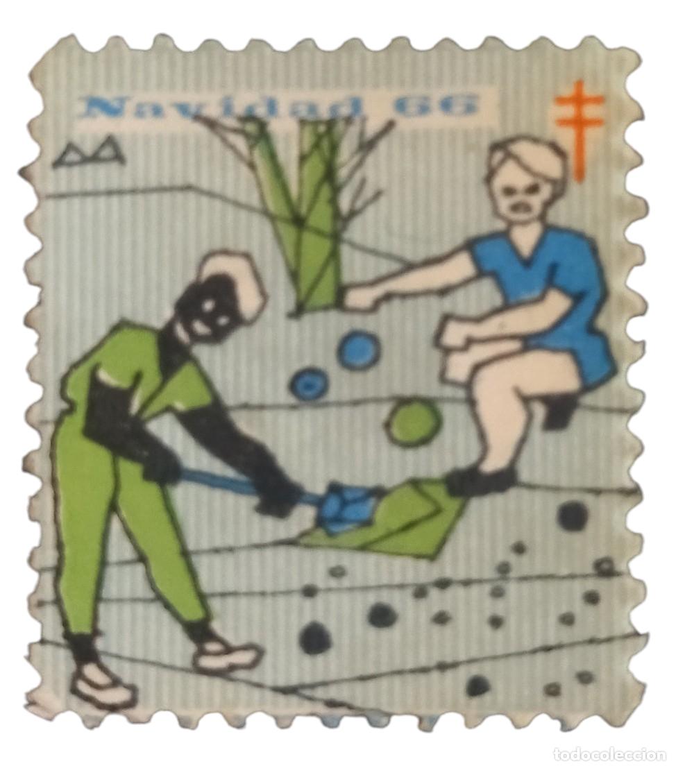 Sellos: VENEZUELA 1966 VI&Ntilde;ETA NAVIDAD - ANTITUBERCULOSIS - CRUZ DE LORENA. USADO.