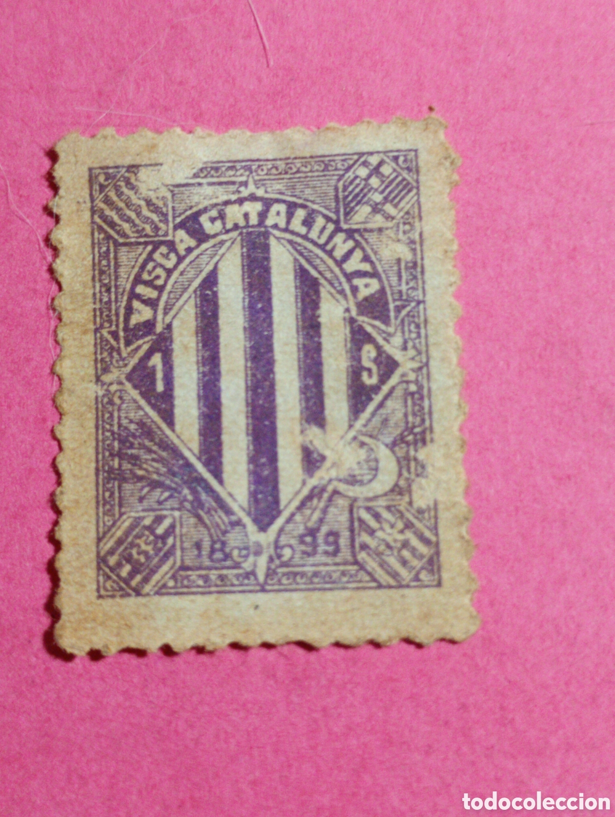 Stamps: Vi&ntilde;eta Patri&oacute;tica Catalu&ntilde;a 1899 Visca Catalunya 1 S Sello Propaganda Rareza REA13