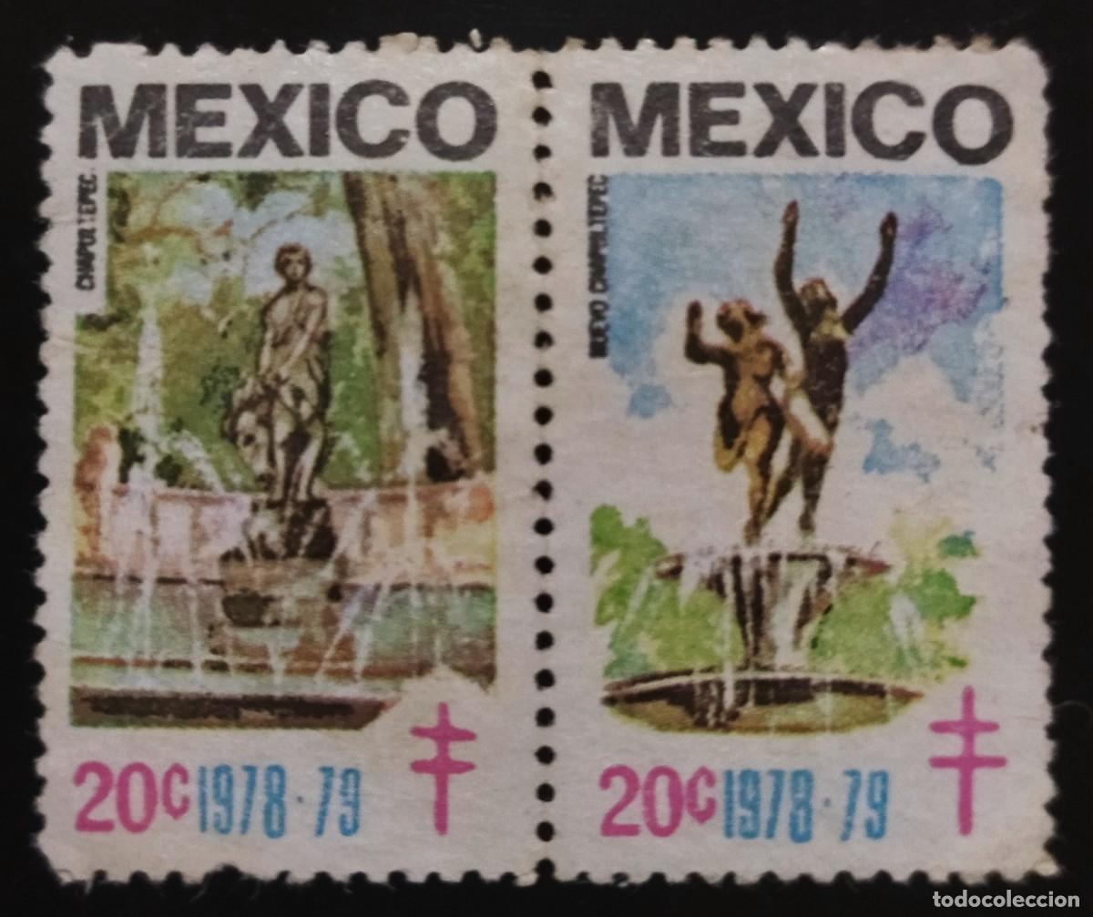 Sellos: M&Eacute;XICO 1978-1979 PAREJA DE VI&Ntilde;ETAS ANTITUBERCULOSIS. USADO.