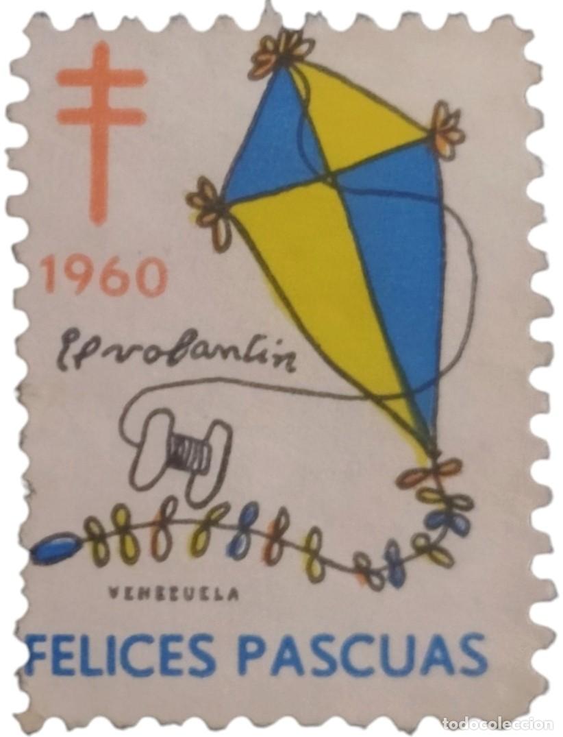 Sellos: VENEZUELA 1960 VI&Ntilde;ETA FELICES PASCUAS - ANTITUBERCULOSIS. NUEVO SIN GOMA (MNG).