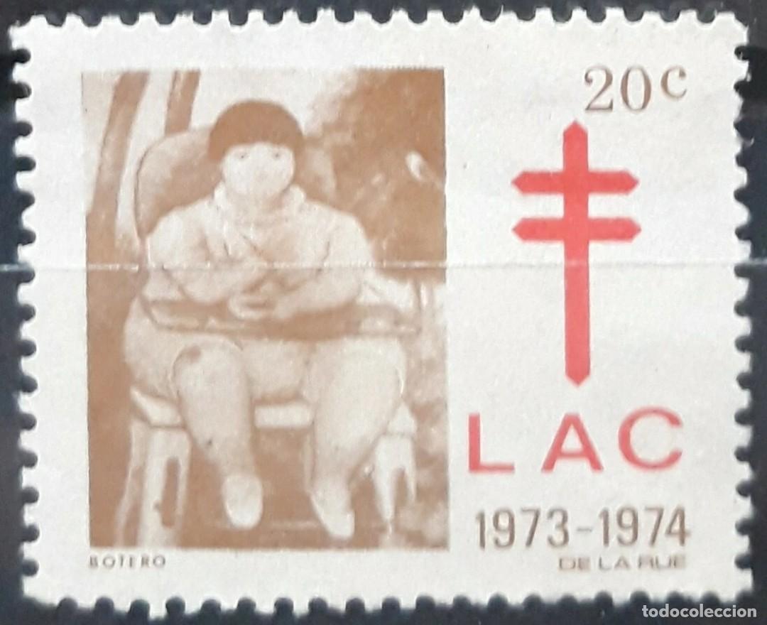 Sellos: COLOMBIA VI&Ntilde;ETA BEN&Eacute;FICA LAC 1973 - 1974 - CRUZ DE LORENA. NUEVO SIN GOMA - (MNG)