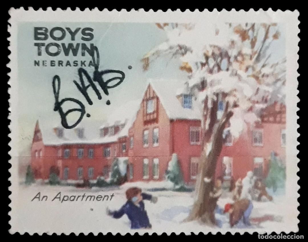Sellos: ESTADOS UNIDOS 1951 VI&Ntilde;ETA BOYS TOWN NEBRASCA. CON FIRMA. MNG.