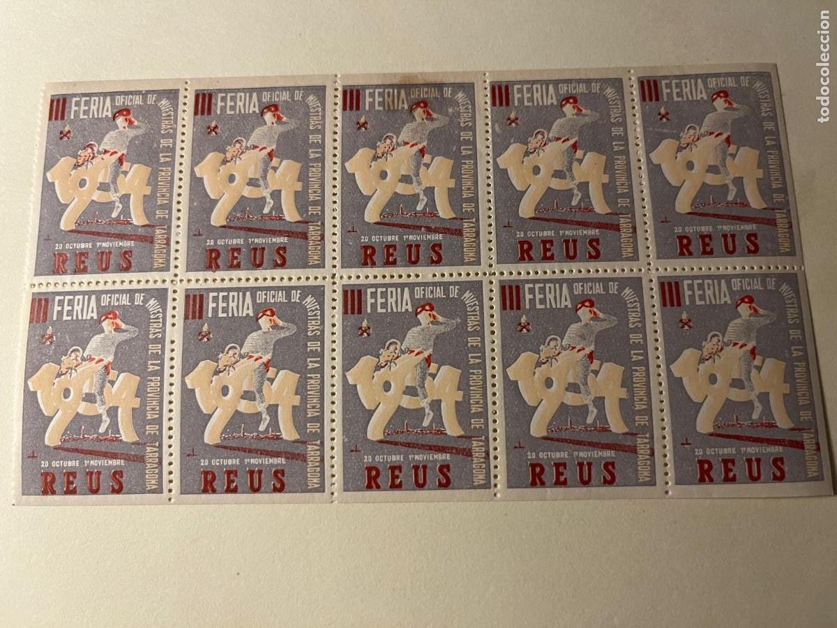 Sellos: 10 vi&ntilde;etas III Feria oficial de muestras de la provincia de Tarragona Reus