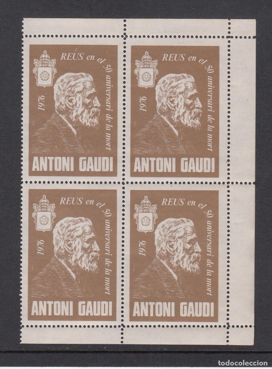 Sellos: VI&Ntilde;ETAS ANTONI GAUD&Iacute; - REUS - 1976 EN BLOQUE DE 4