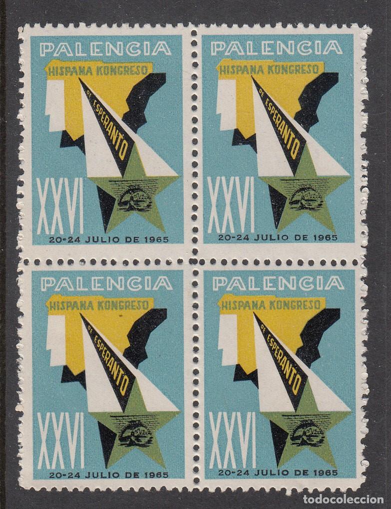 Sellos: VI&Ntilde;ETAS ESPERANTO - HISPANA KONGRESO EN PALENCIA - 1965 - BLOQUE DE 4