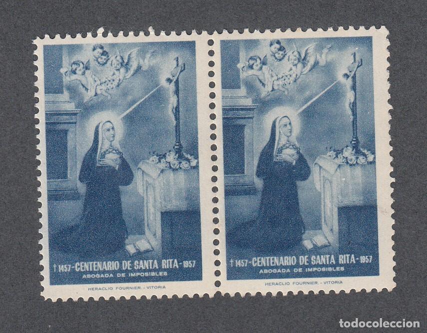 Sellos: PAREJA DE VI&Ntilde;ETAS NUEVAS DE CENTENARIO DE SANTA RITA