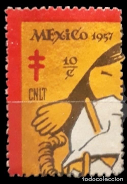 Sellos: M&Eacute;XICO 1957 VI&Ntilde;ETA ANTITUBERCULOSIS. USADO .