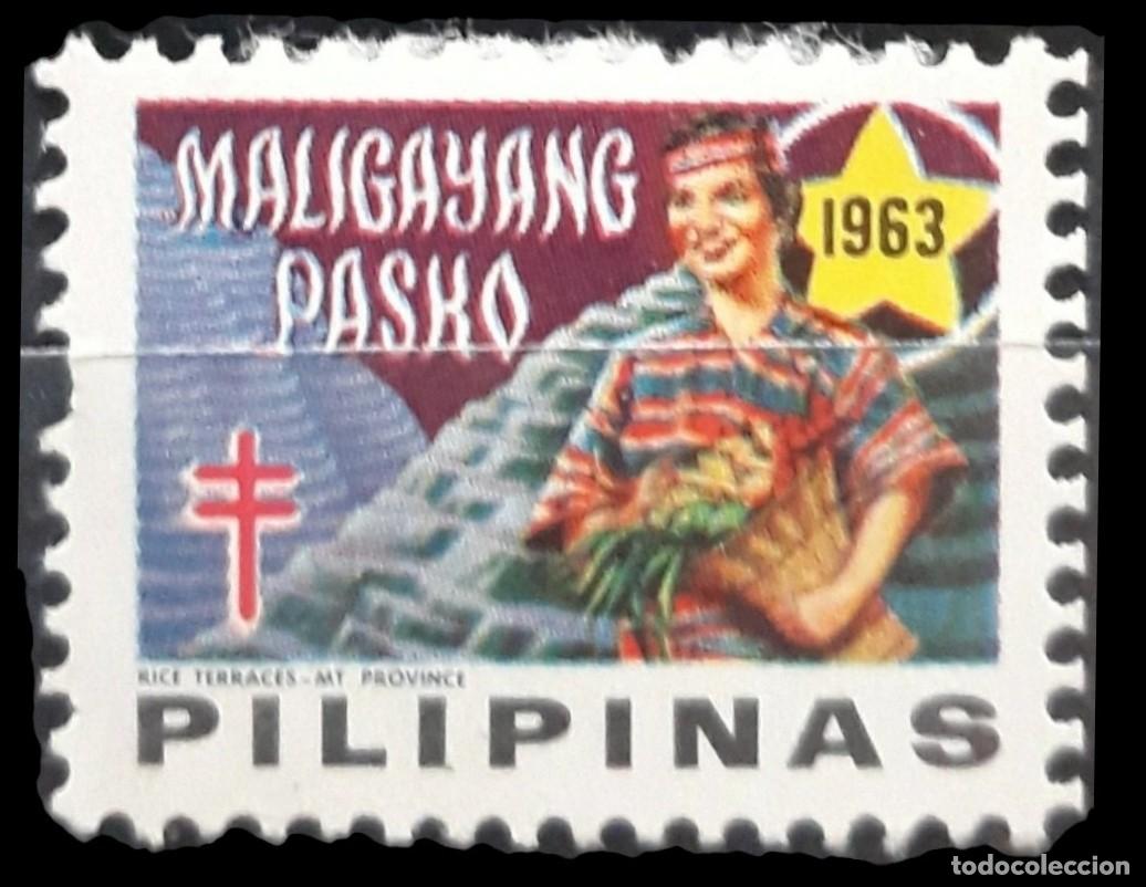 Sellos: FILIPINAS 1963 VI&Ntilde;ETA FELIZ NAVIDAD - ANTITUBERCULOSIS. NUEVA SIN GOMA (MNG)..