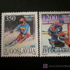 Sellos: YUGOSLAVIA 1988 IVERT 2145/6 *** JUEGOS OLIMPICOS DE INVIERNO EN CALGARY - DEPORTES. Lote 9932942