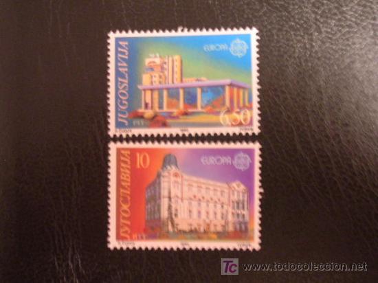 Sellos: Yugoslavia 1990 Ivert 2283/4 *** Europa - Edificios Postales - Foto 1